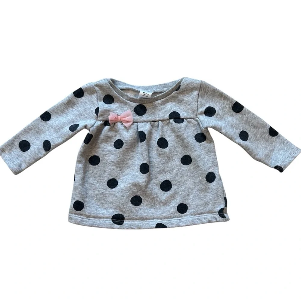 Carter’s Long Sleeve Polka Dot Top Pullover Crew Sweatshirt - Size 12 Months